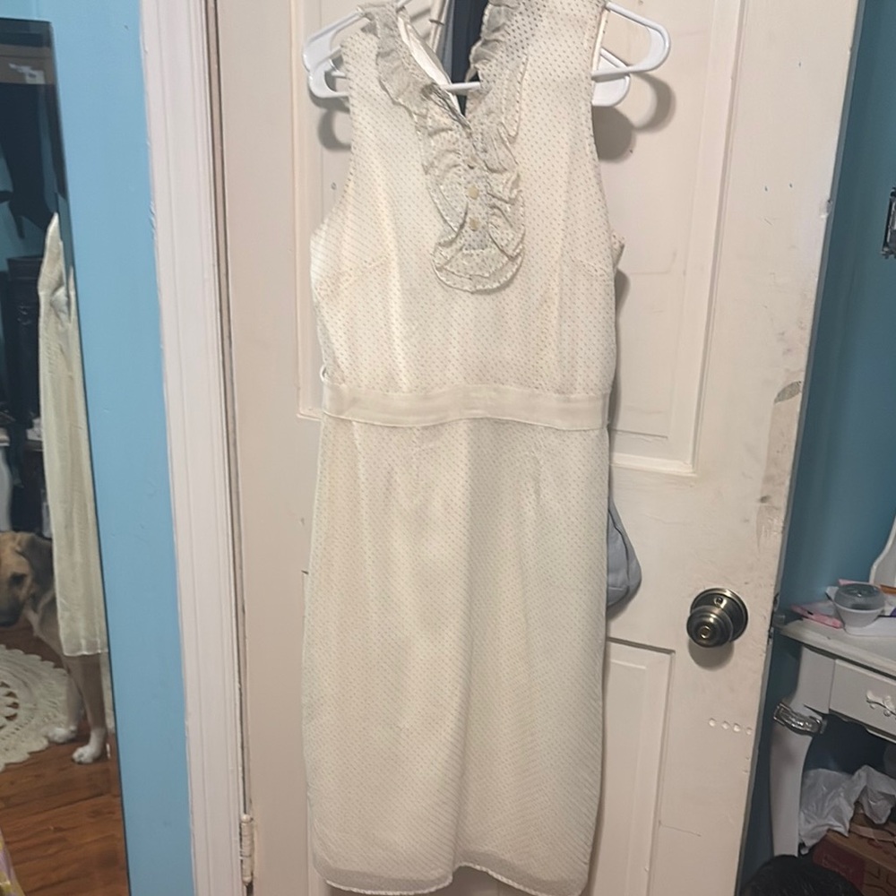 Elegant Cream Sleeveless Dress